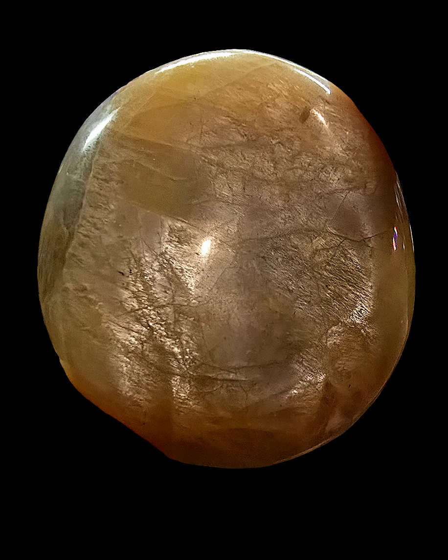 Peach Moonstone Palm Stone