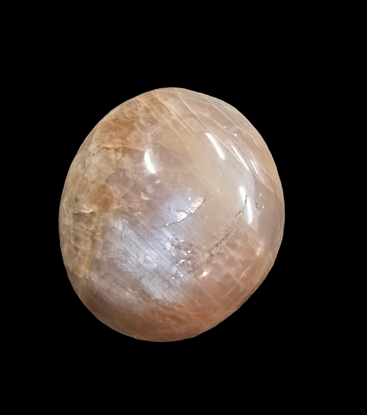 Peach Moonstone Palm Stone