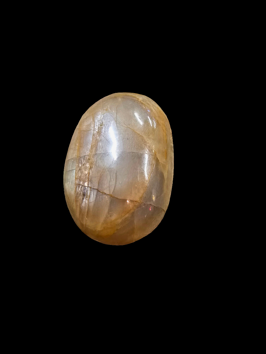 Peach Moonstone Palm Stone