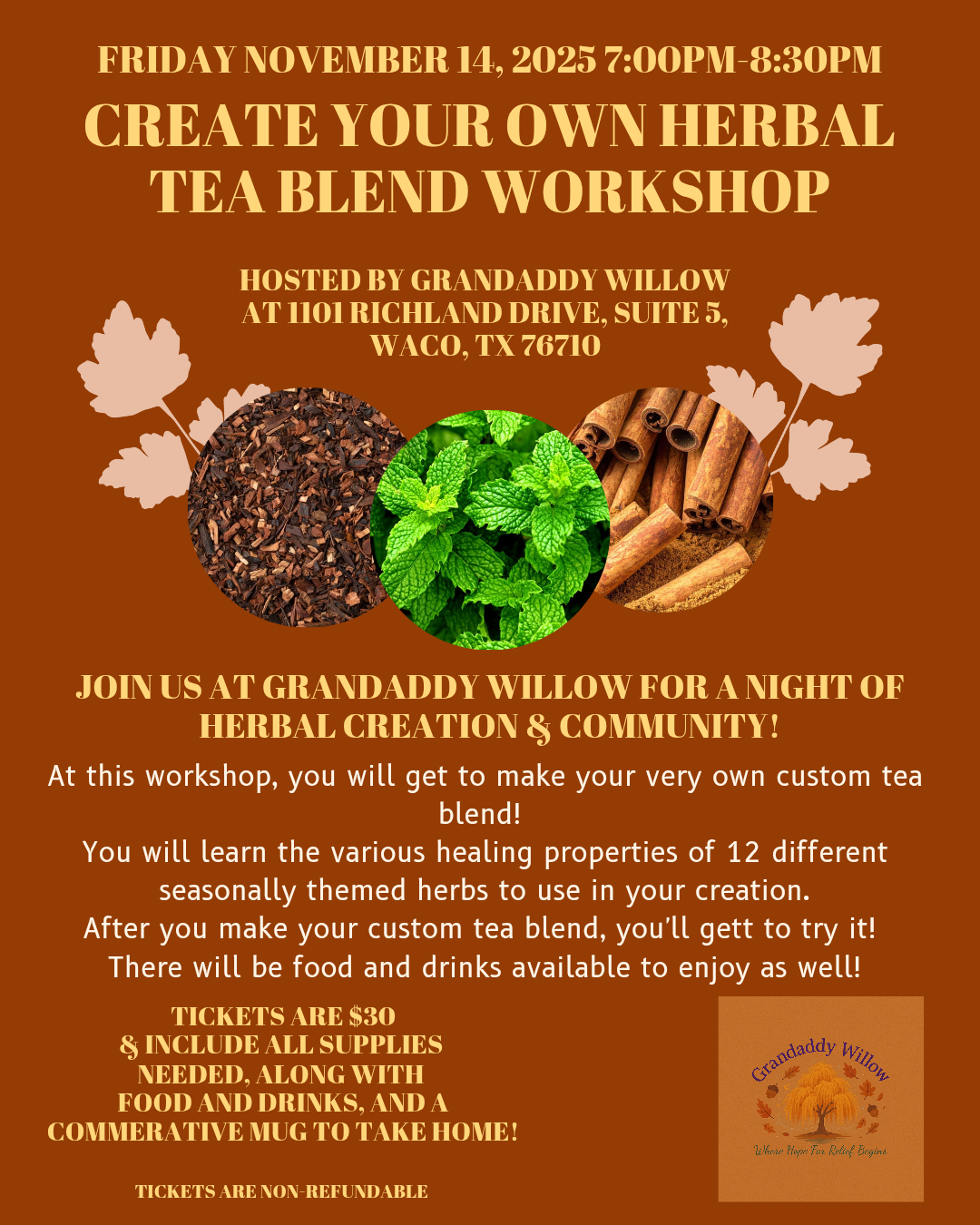 Create Your Own Herbal Tea Blend Workshop
