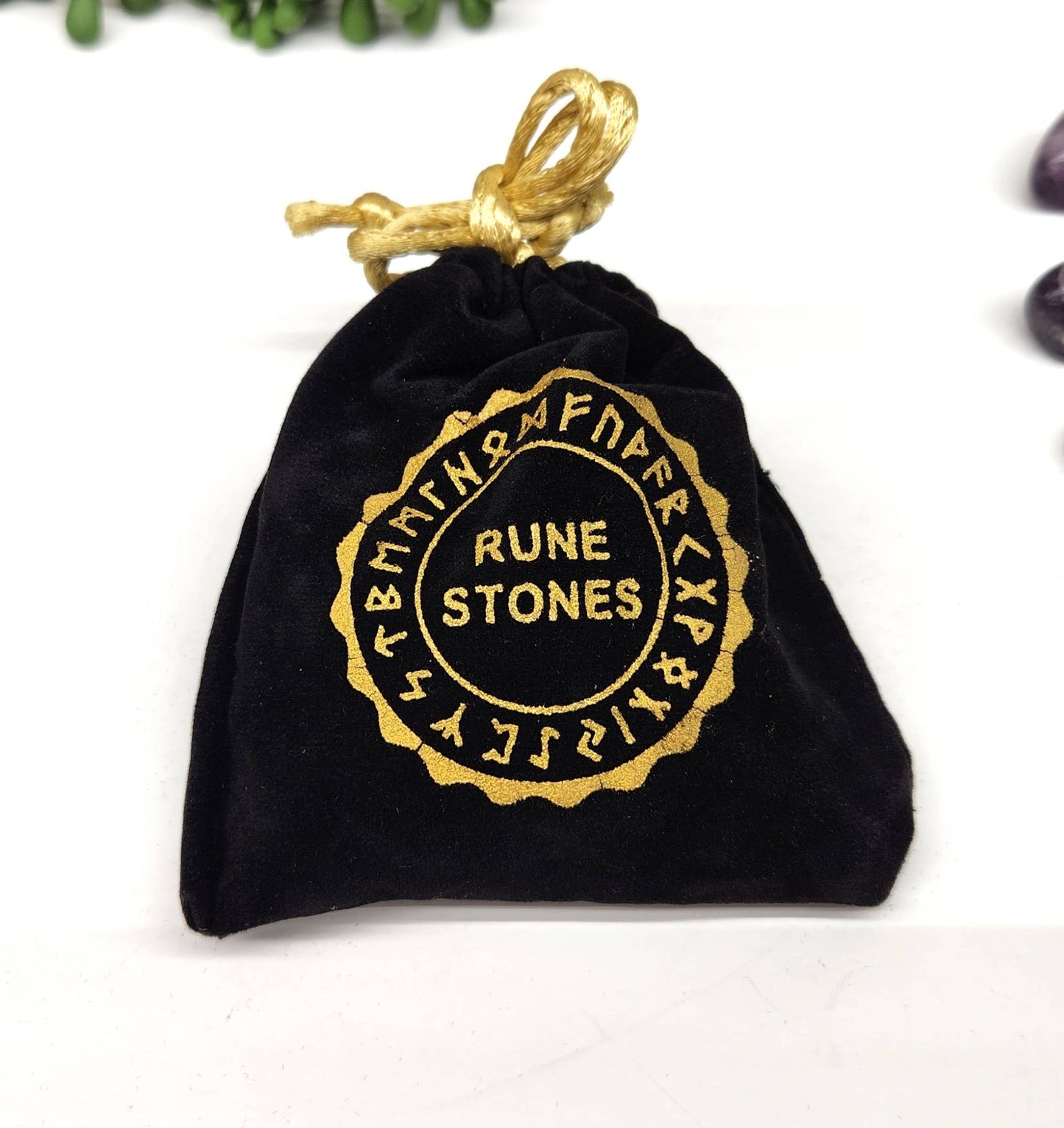 Chevron Amethyst Rune Set with Velvet Pouch & Info Card