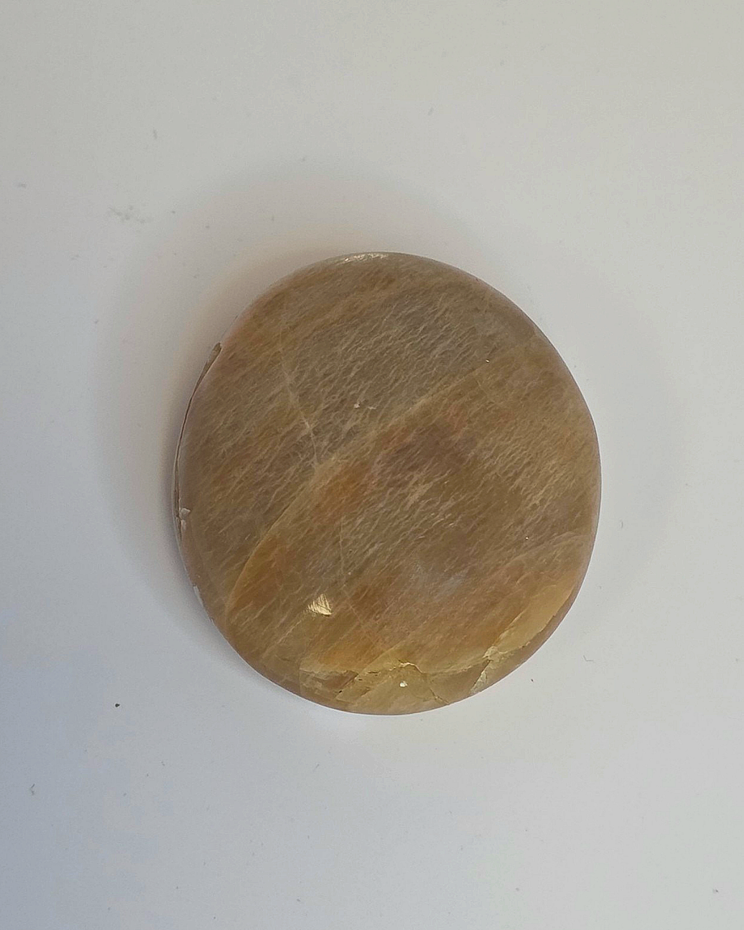 Peach Moonstone Palm Stone